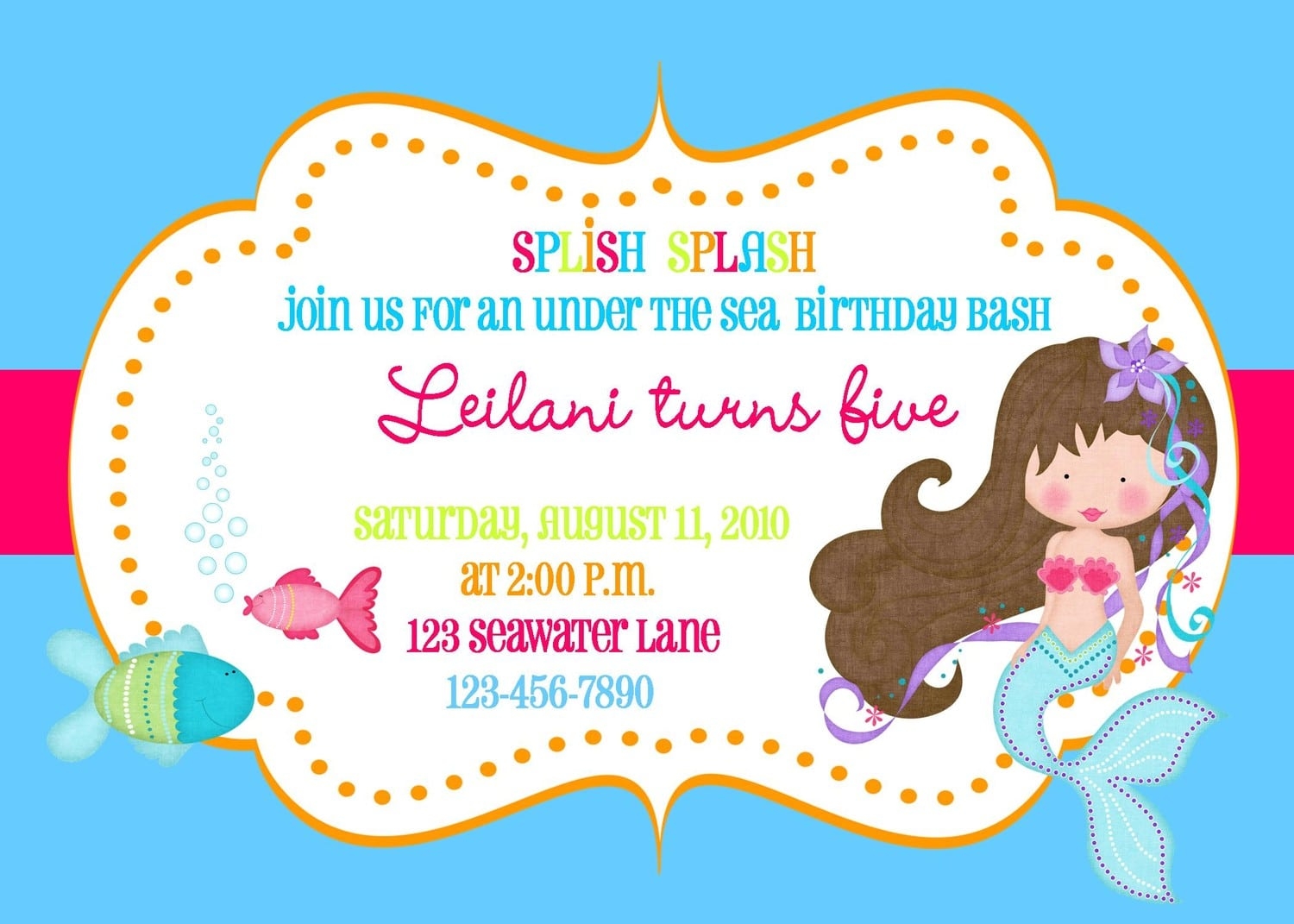Free Mermaid Invitation Template