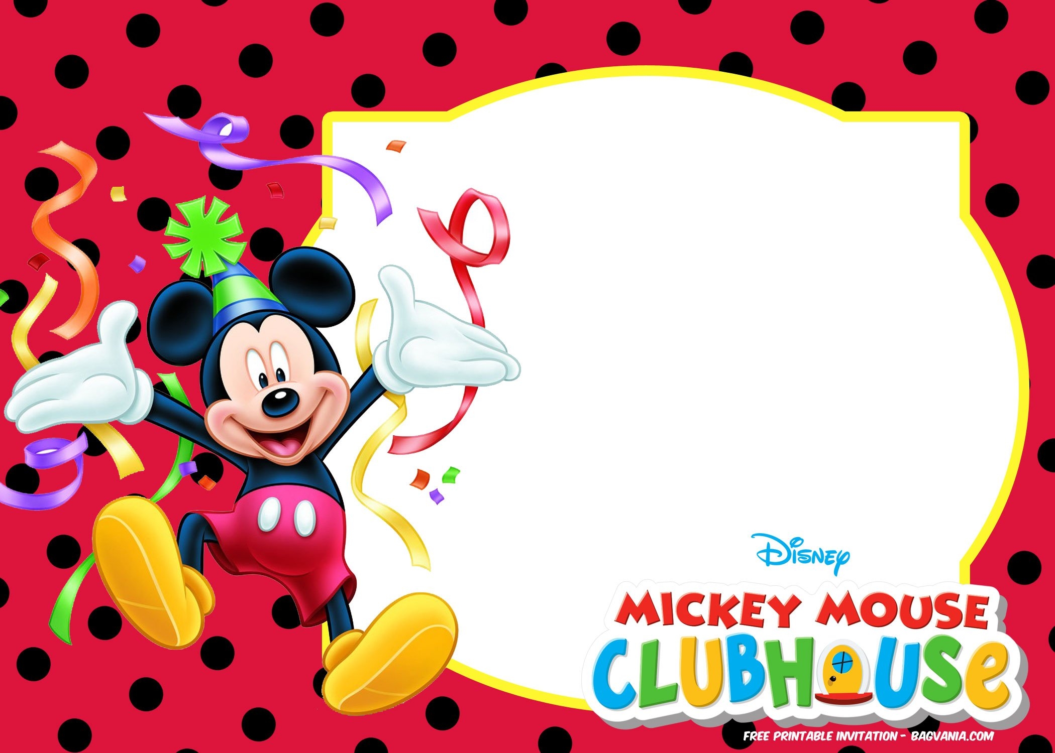 FREE Mickey Mouse Birthday Invitation Template FREE Printable 