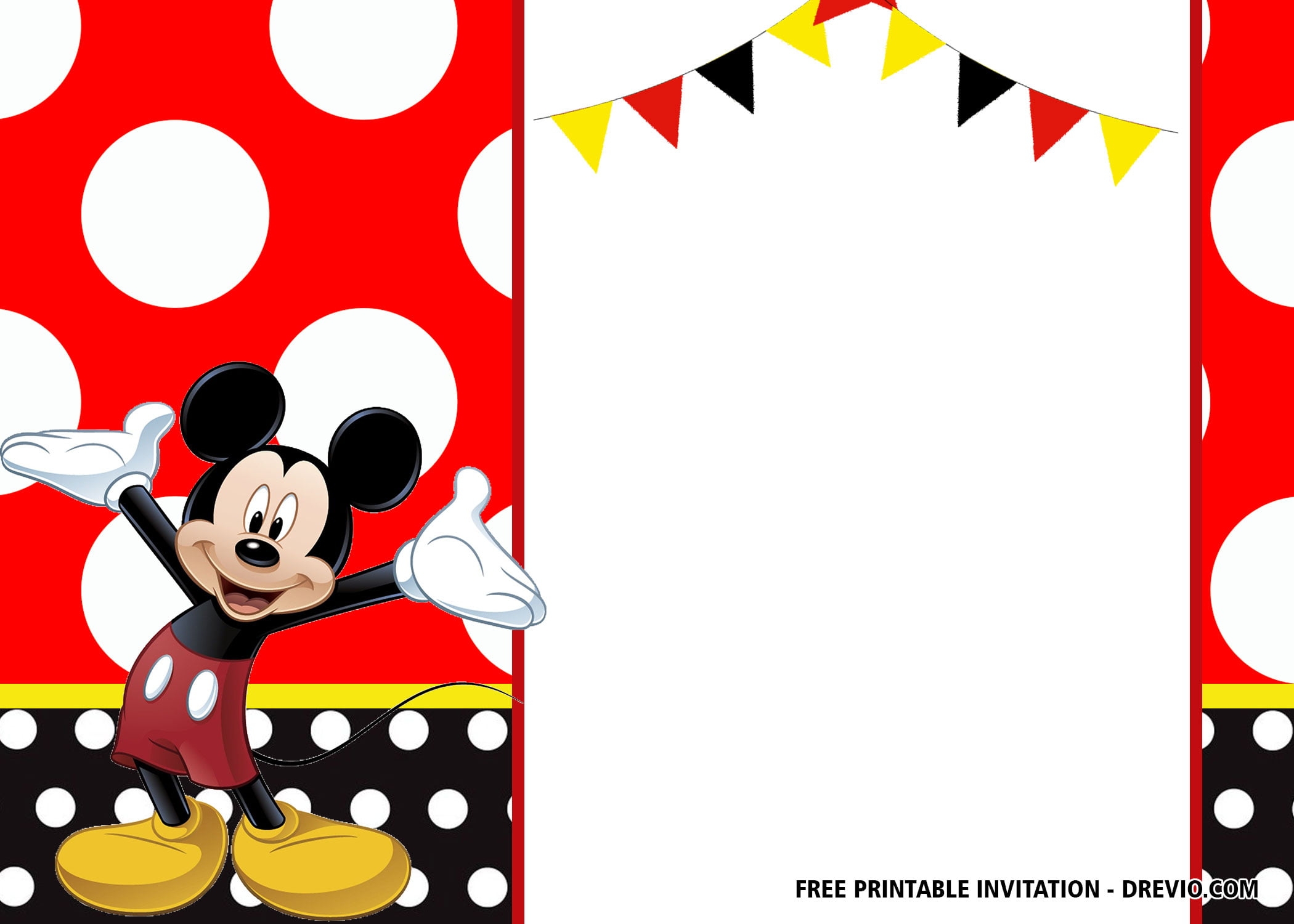 FREE Mickey Mouse Birthday Invitation Templates Latest Download 