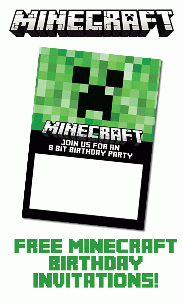 Free Minecraft Printable Party Invitations