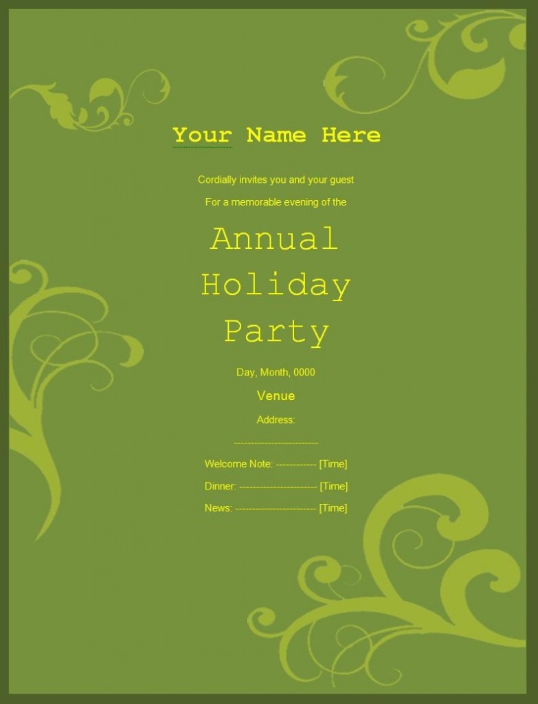 Free Party Invitation Templates Free Word Templates