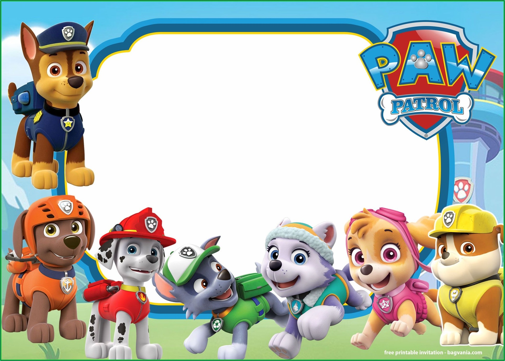 Free Paw Patrol Birthday Invitation Template Invitations Resume 