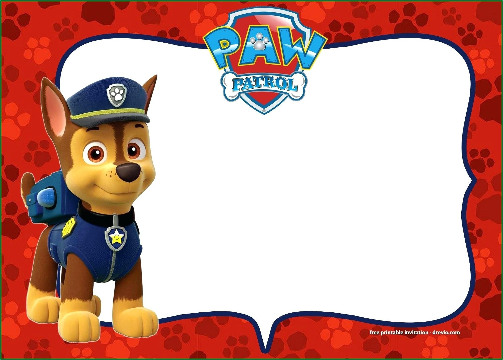 Free Paw Patrol Birthday Invitation Template Invitations Resume 