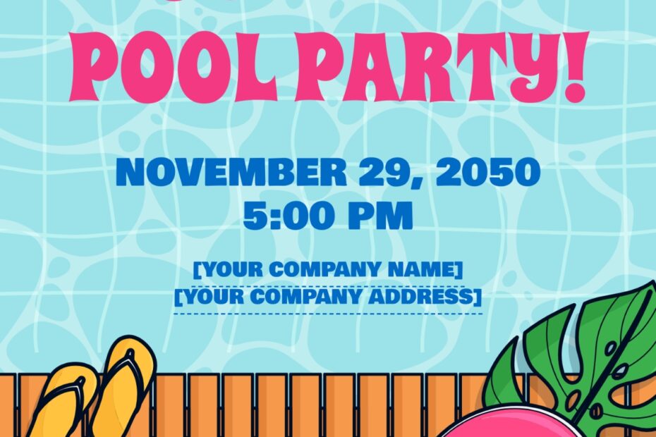 Free Pool Party Invitation Template Edit Online Download Template
