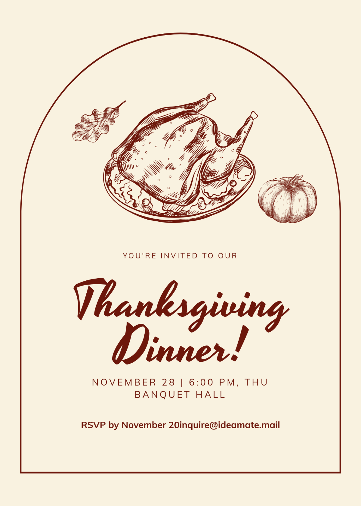 Free Potluck Thanksgiving Invitation Template Edit Online Download 