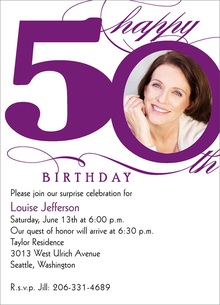 Free Printable 50th Birthday Invitations Templates Download Hundreds 