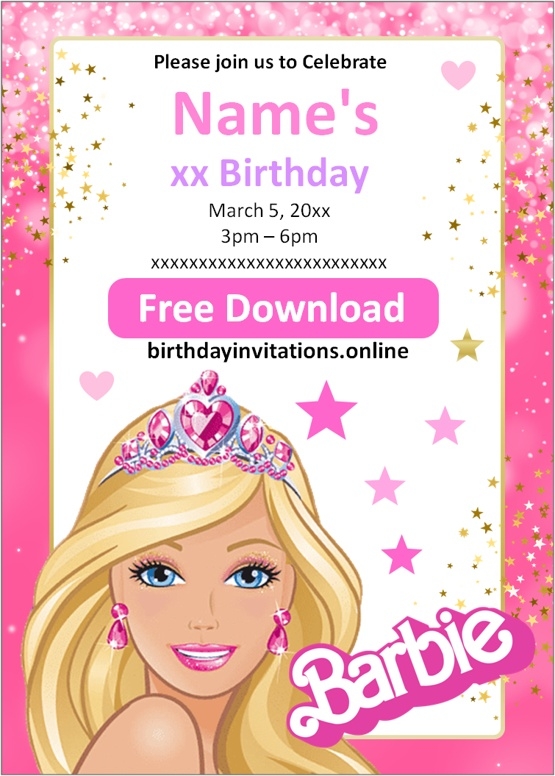 FREE Printable Barbie Birthday Invitation Templates Barbie 58 OFF