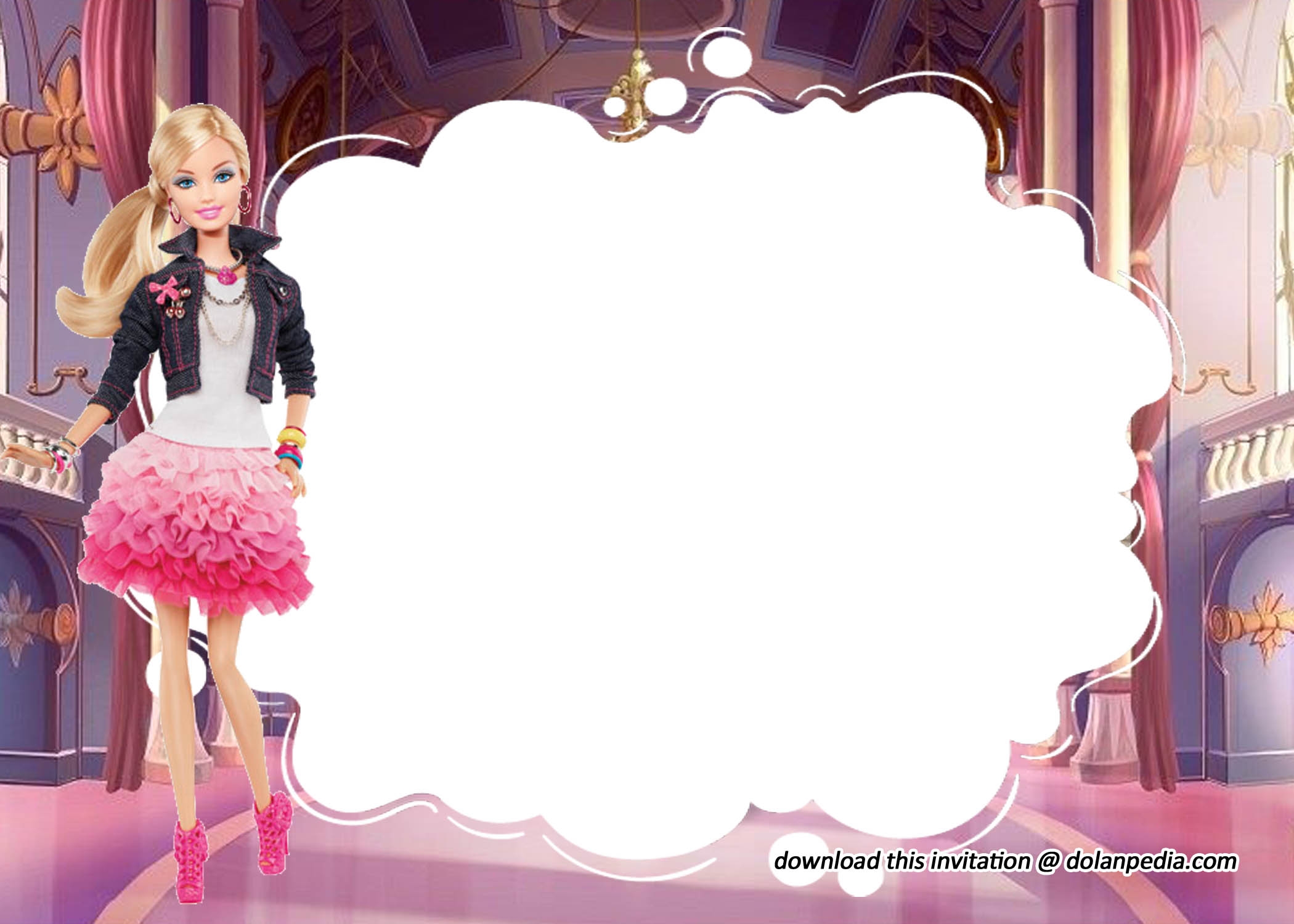 Free Printable Barbie Invitation Template Dolanpedia