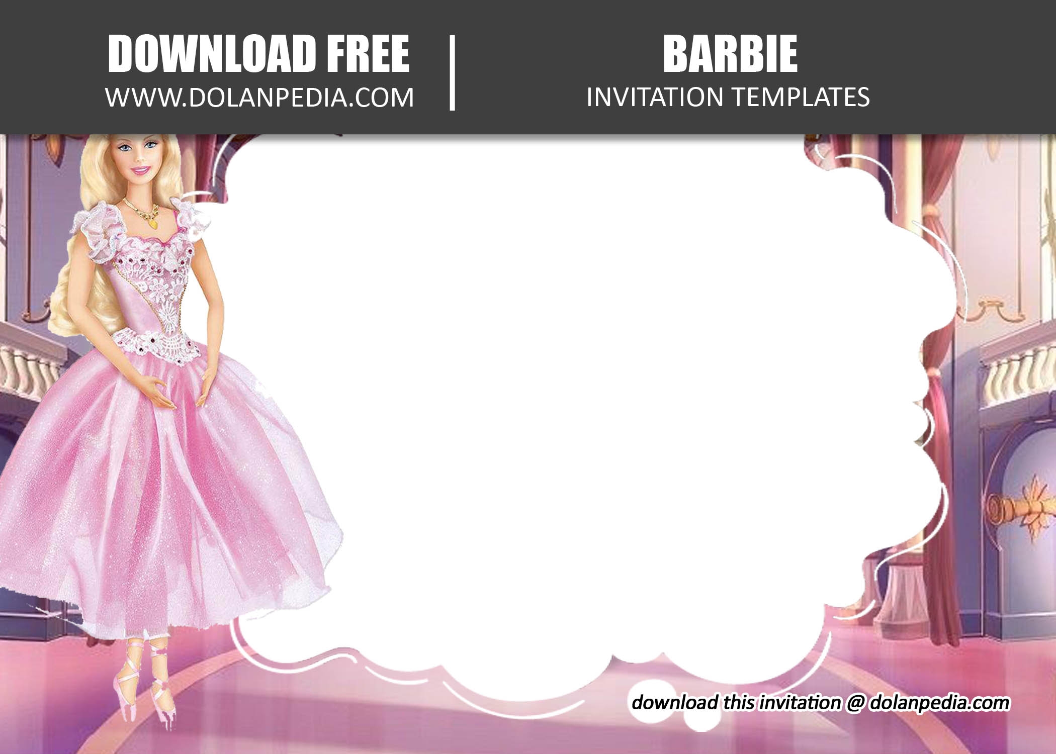 Free Printable Barbie Invitation Template Dolanpedia