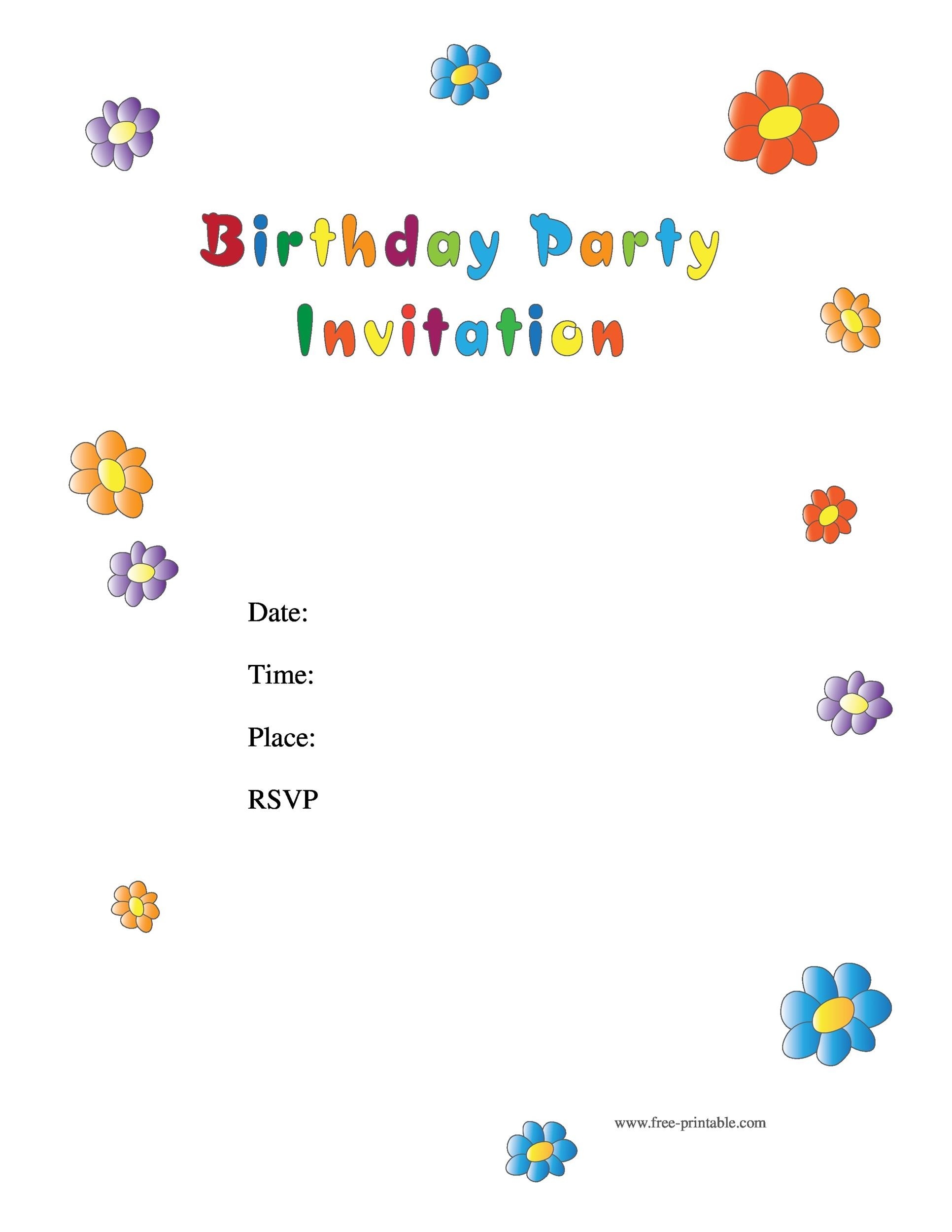 Free Printable Birthday Invitation Templates Free Birthday Invitation 
