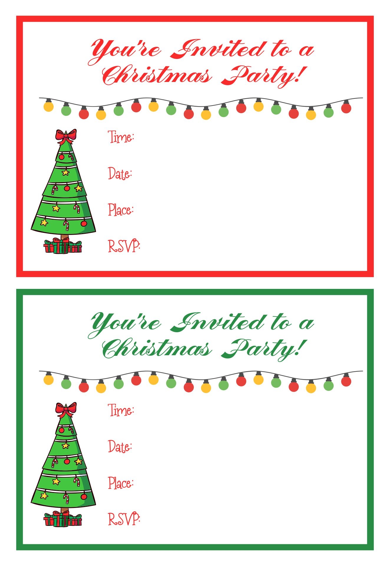 Free Printable Christmas Invitations Templates Prntbl 