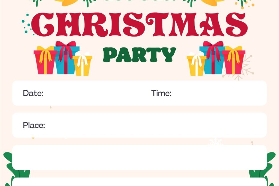 Free Printable Christmas Invitations Templates Prntbl
