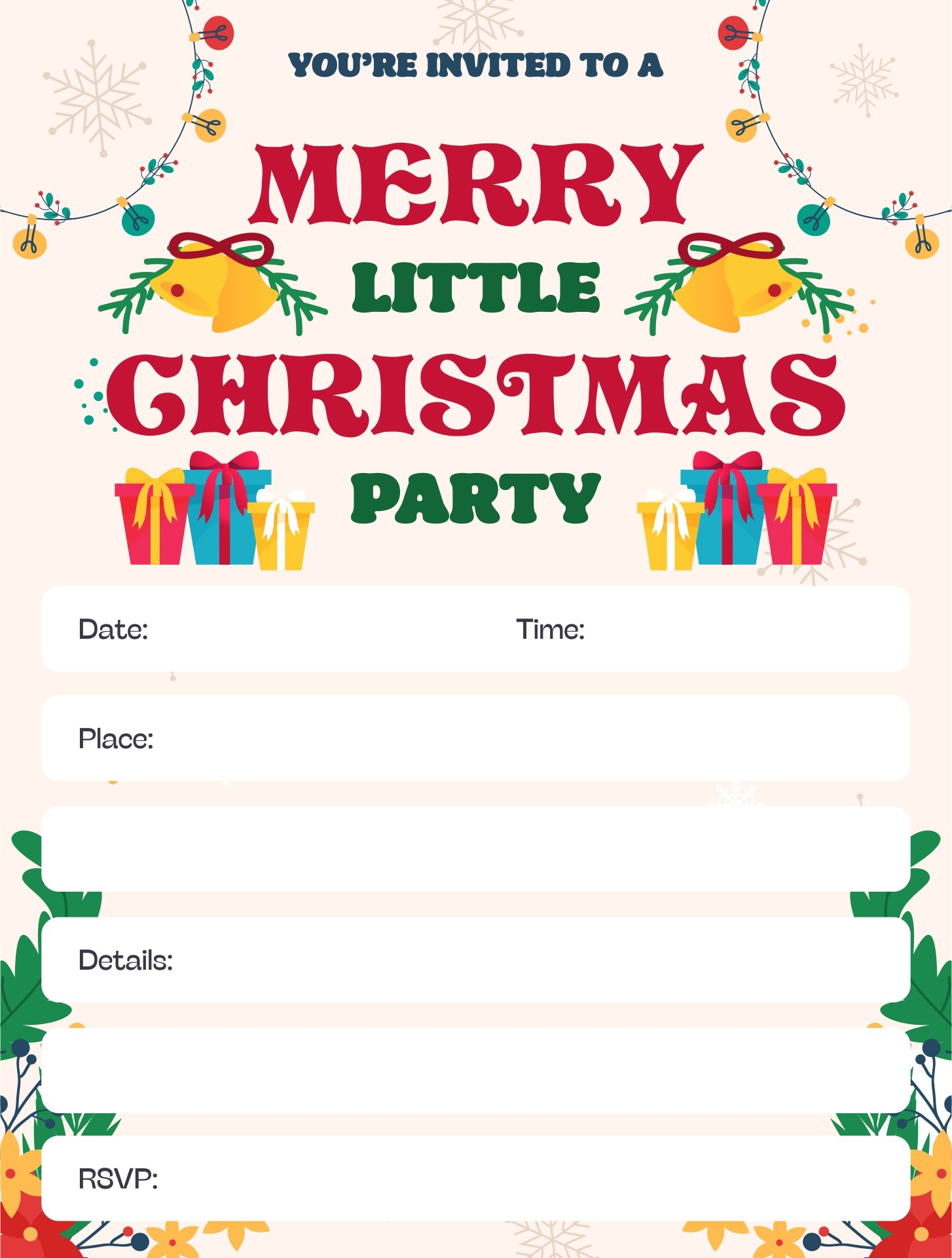 Free Printable Christmas Invitations Templates Prntbl 