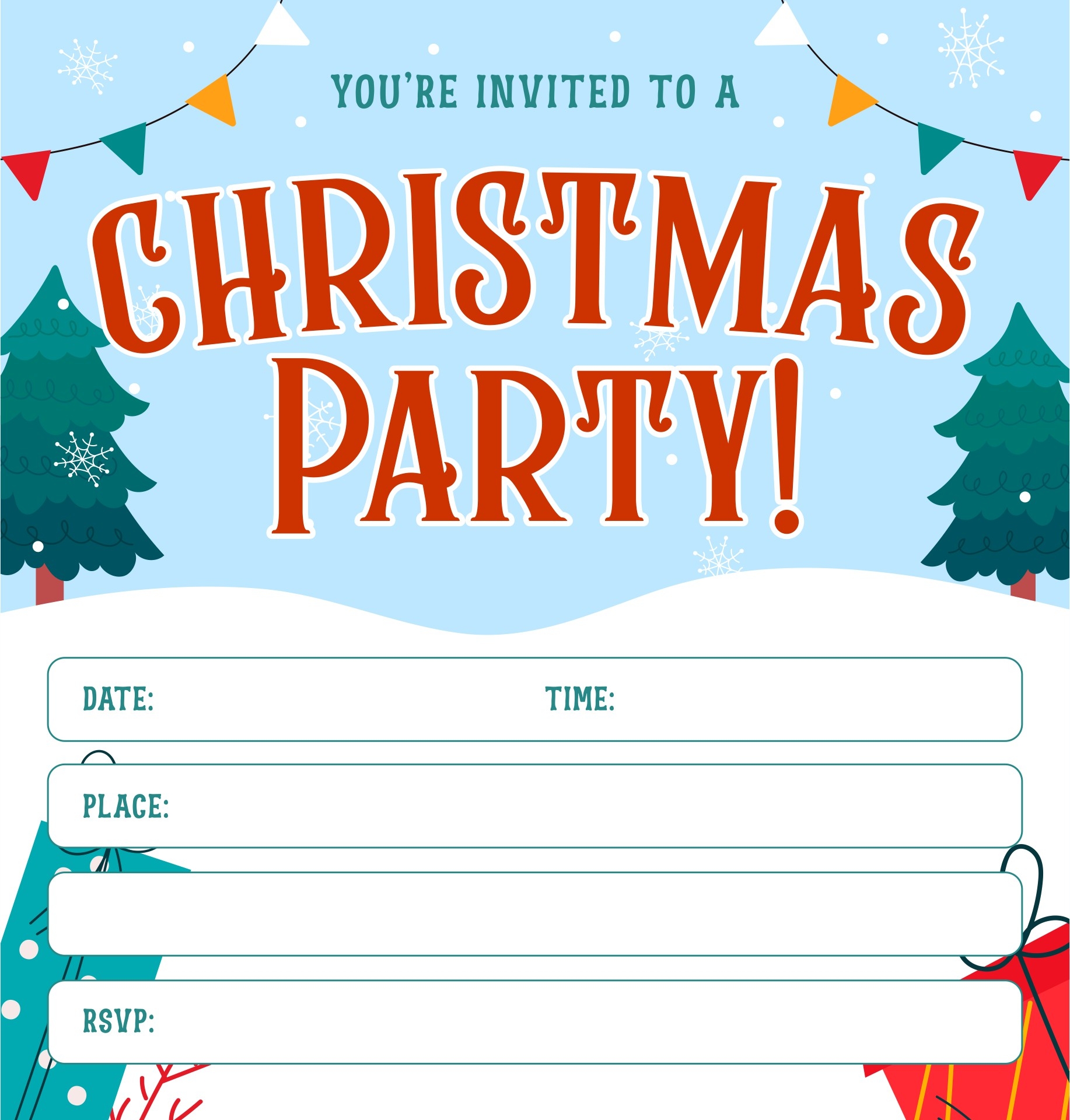 Free Printable Christmas Invitations Templates