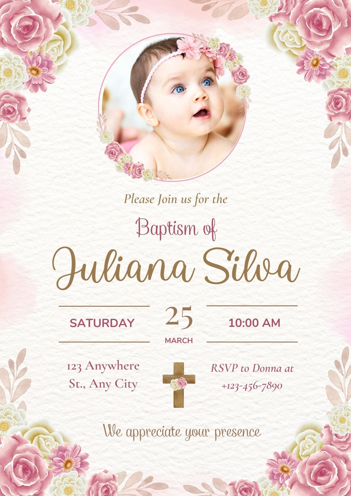 Free Printable Customizable Baptism Invitation Templates 46 OFF