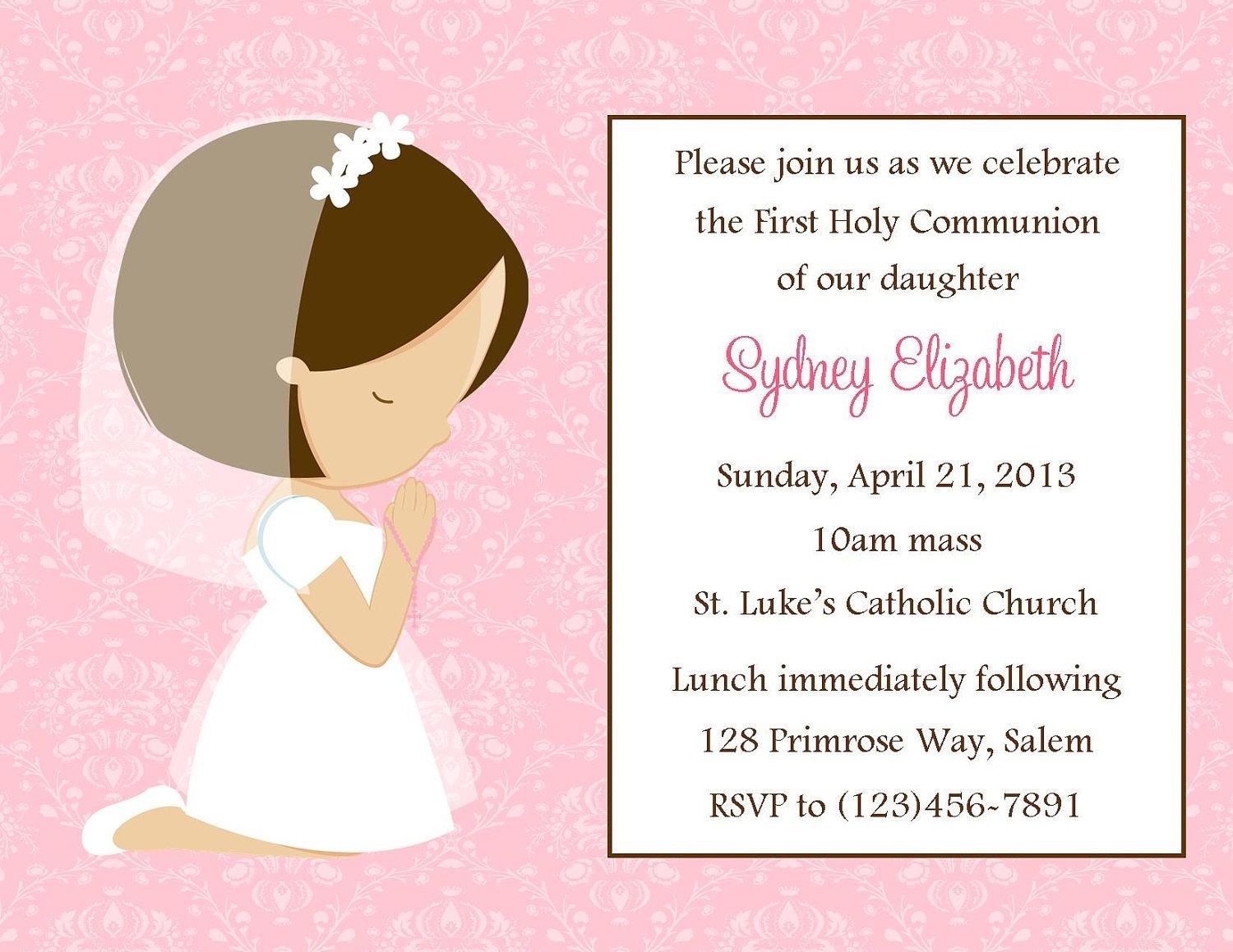 Free Printable First Communion Invitation Templates Free Printable