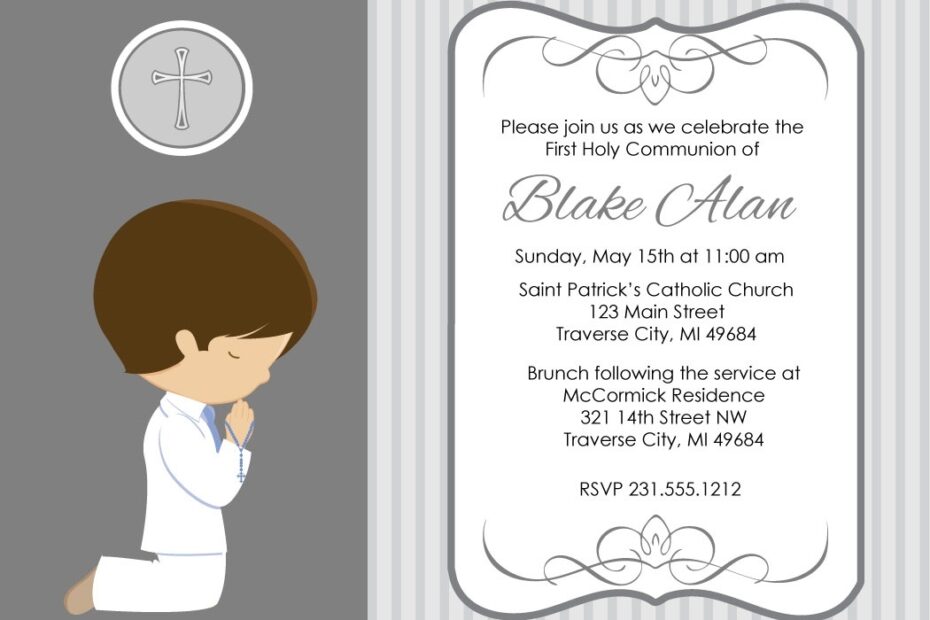 Free Printable First Communion Invitation Templates Free Printable