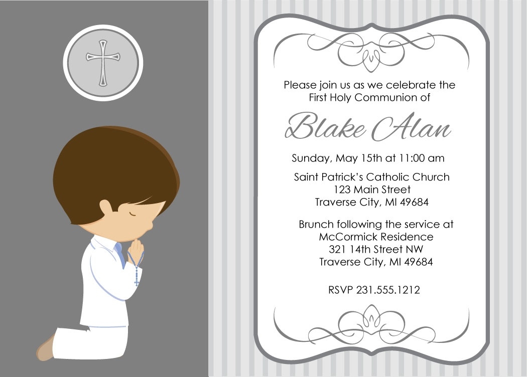 Free Printable First Communion Invitation Templates Free Printable