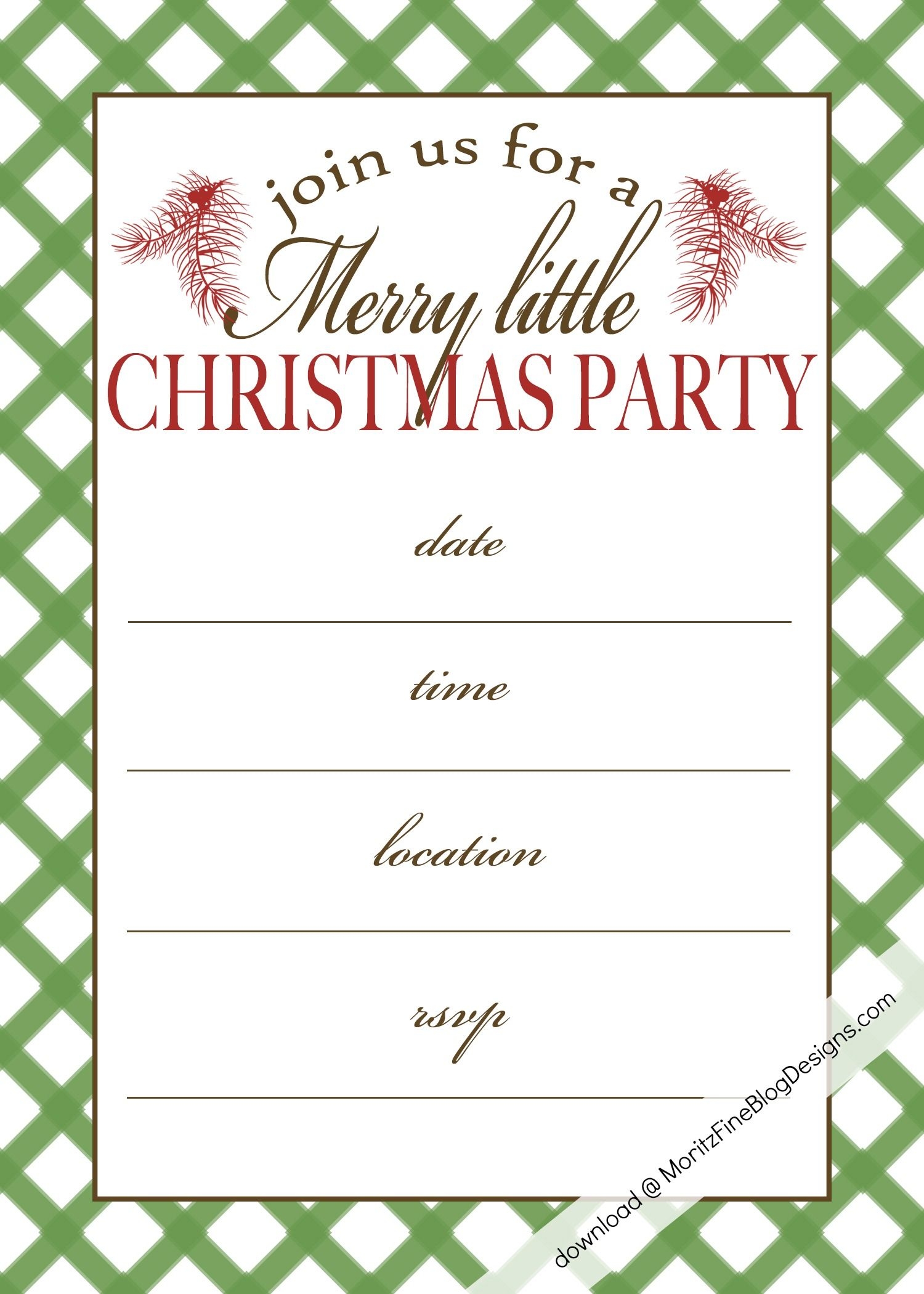 Free Printable Holiday Party Invite Template Printable Templates