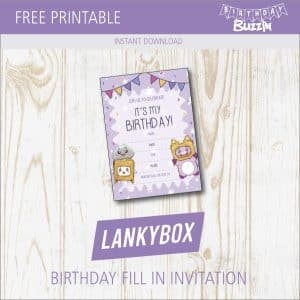 Free Printable Lankybox Birthday Party Invitations Birthday Buzzin