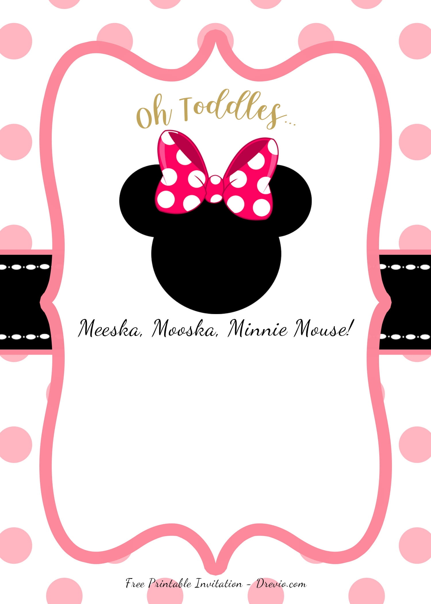 FREE Printable Minnie Mouse Head invitation template FREE Invitation 