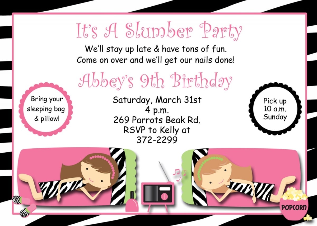 Free Printable Pajama Party Invitation Templates