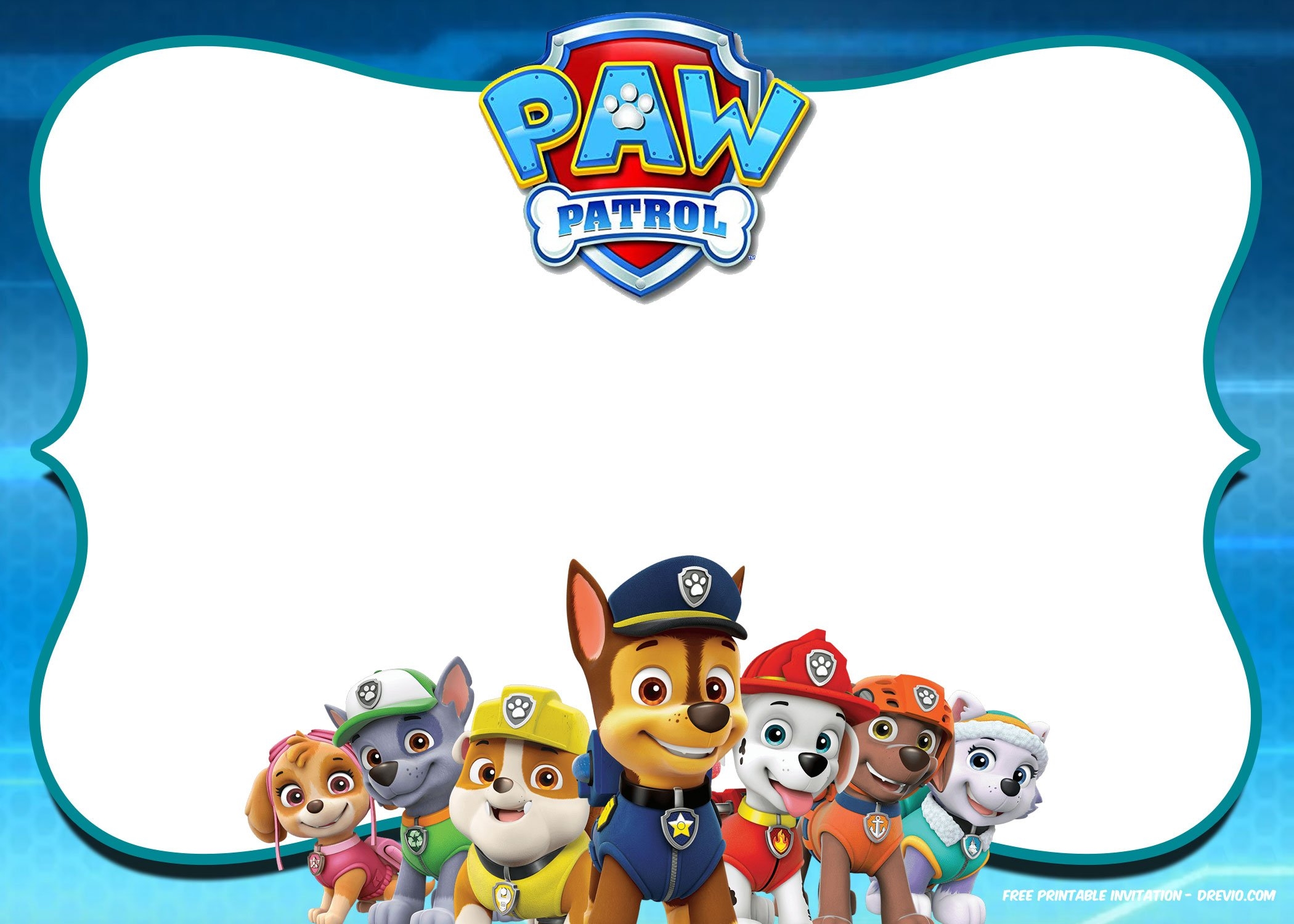 Free Printable Paw Patrol Invitation Template Printable Templates Free