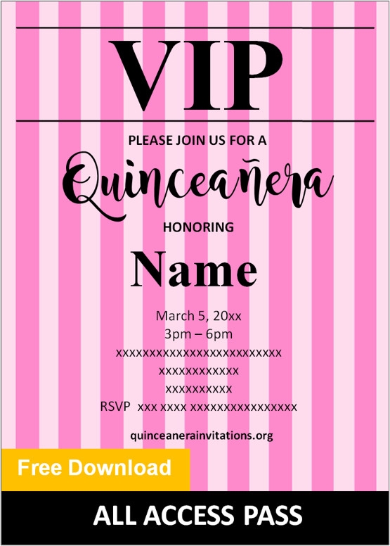 Free Printable Quincea era Invitations Templates Quinceanera Invitations