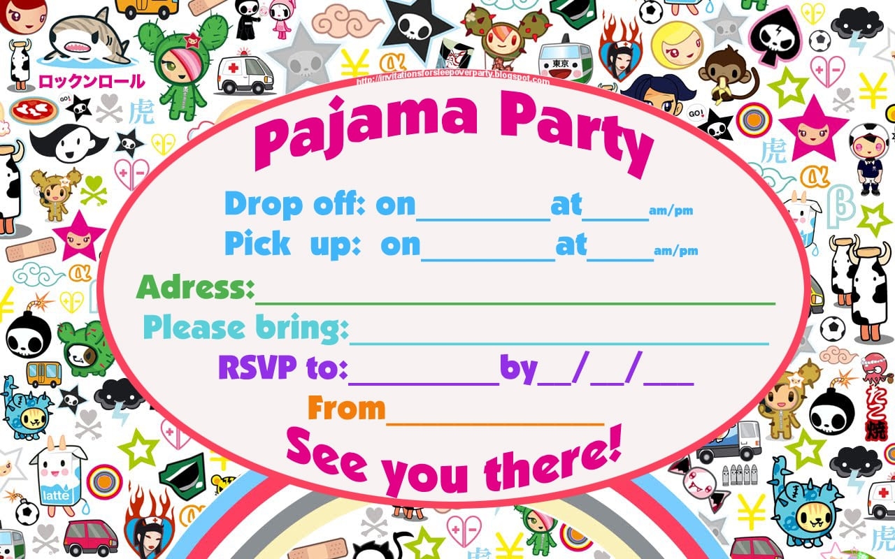 Free Printable Sleepover Birthday Invitations Templates Printable