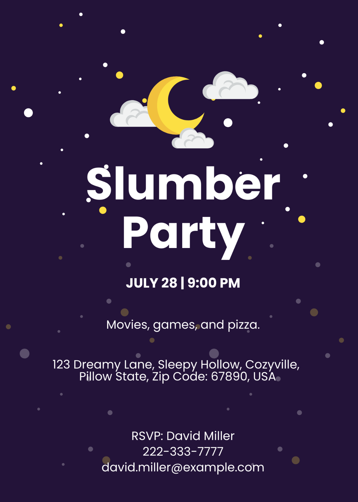 Free Printable Slumber Party Invitation Template To Edit Online