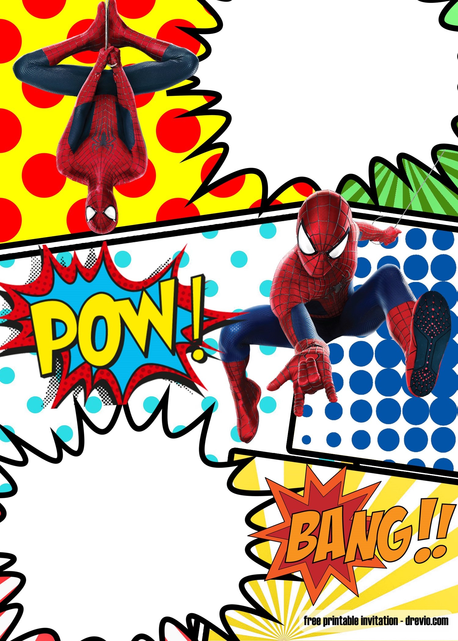 FREE Printable Spiderman Homecoming Birthday Invitation Template DREVIO