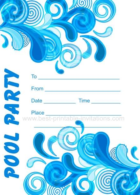 Free Printable Swim Party Invitation