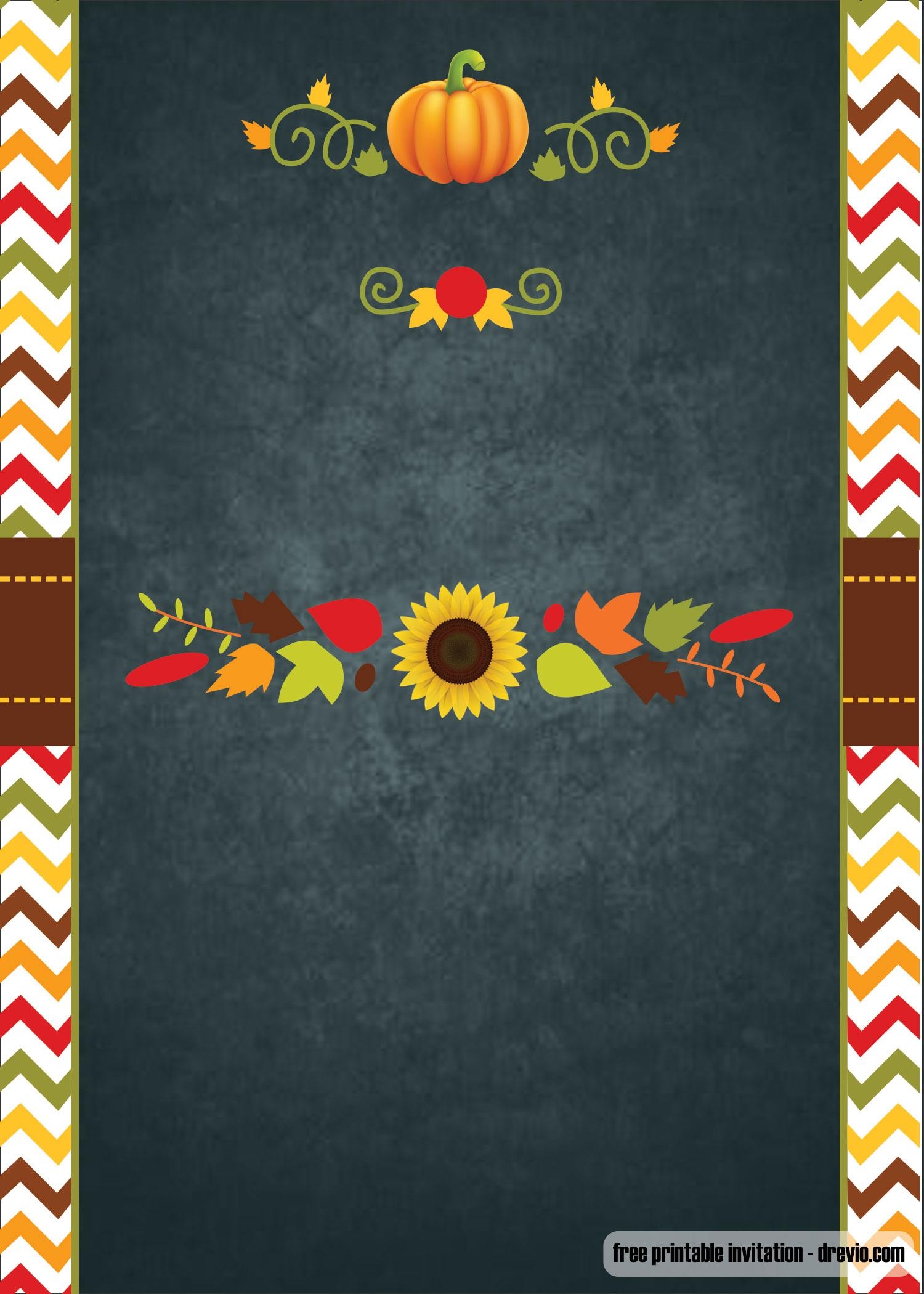 FREE Printable Thanksgiving Invitation Template DREVIO