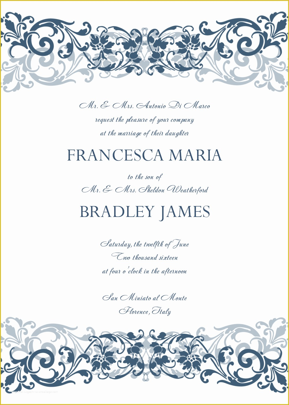 Free Printable Wedding Invitation Templates For Microsoft Word Of 8 