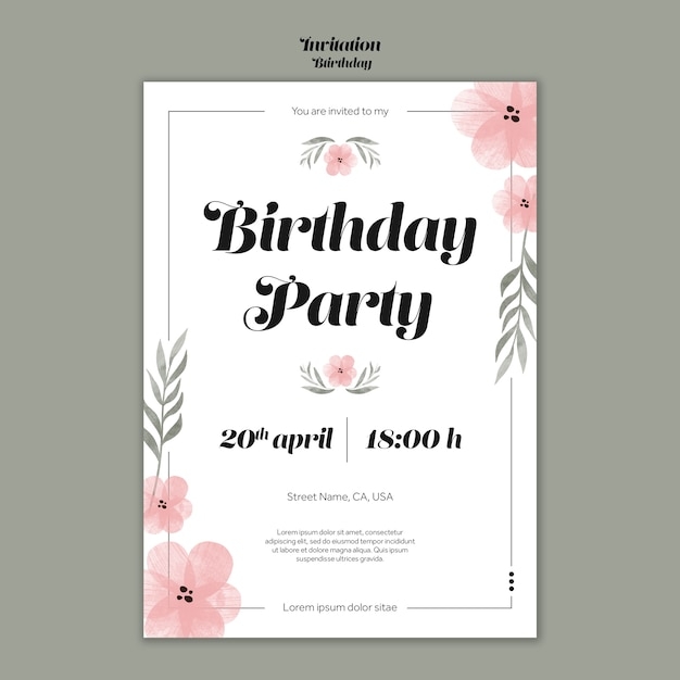 Free PSD Birthday Celebration Invitation Template