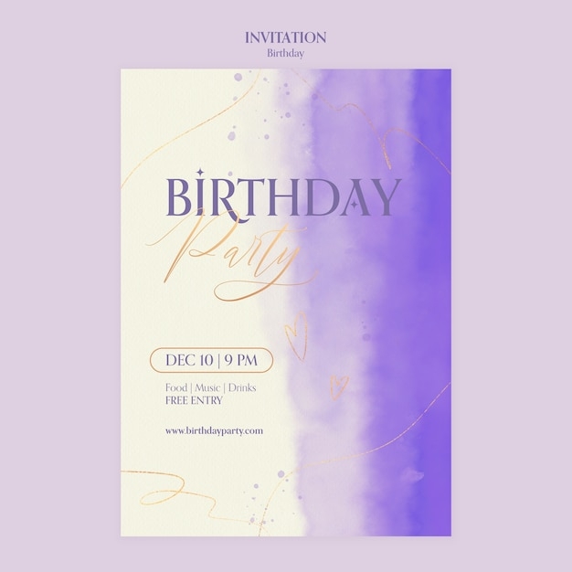 Free PSD Birthday Celebration Invitation Template