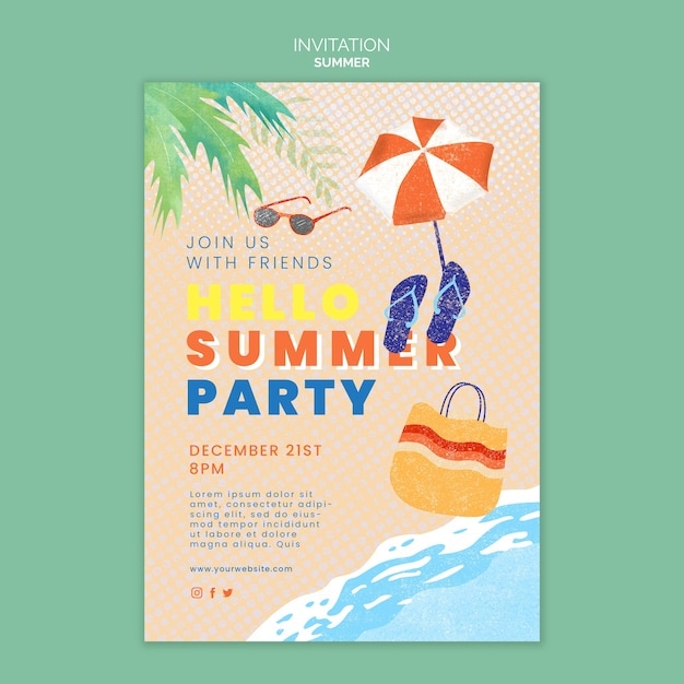 Free PSD Summer Holiday Invitation Template Free PSD Summer Holiday Invitation Template