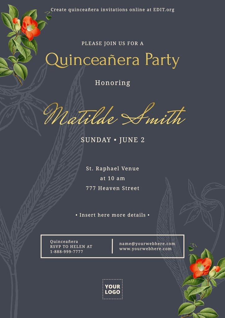 Free Quincea era Invitation Templates
