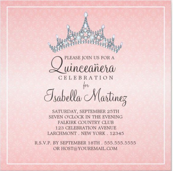 Free Quinceanera Invitation Templates Free Printable Quinceanera