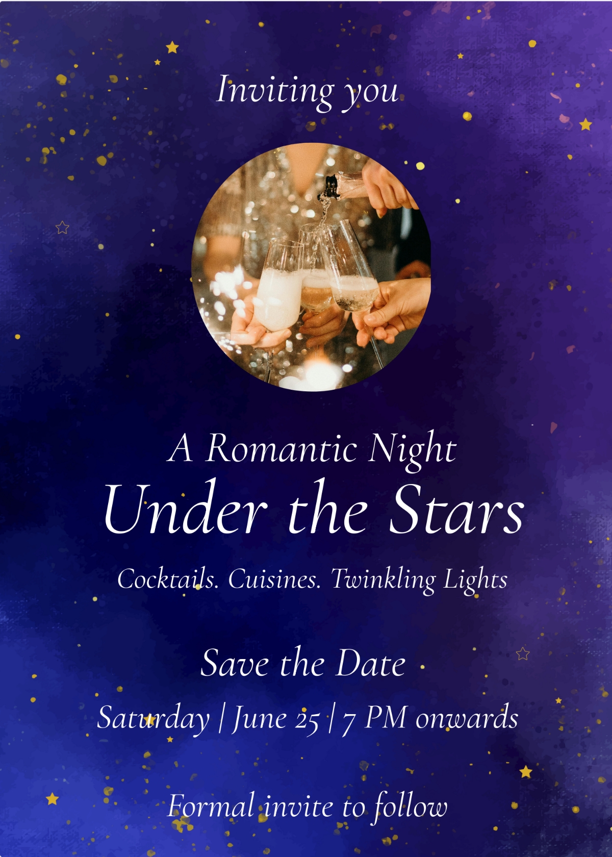 Free Save The Date Night Invitation Template To Edit Online