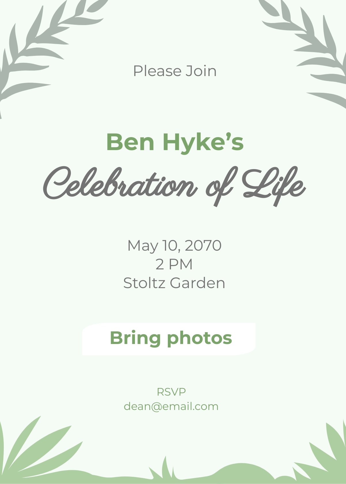 Free Simple Celebration Of Life Invitation Template Download In Word 