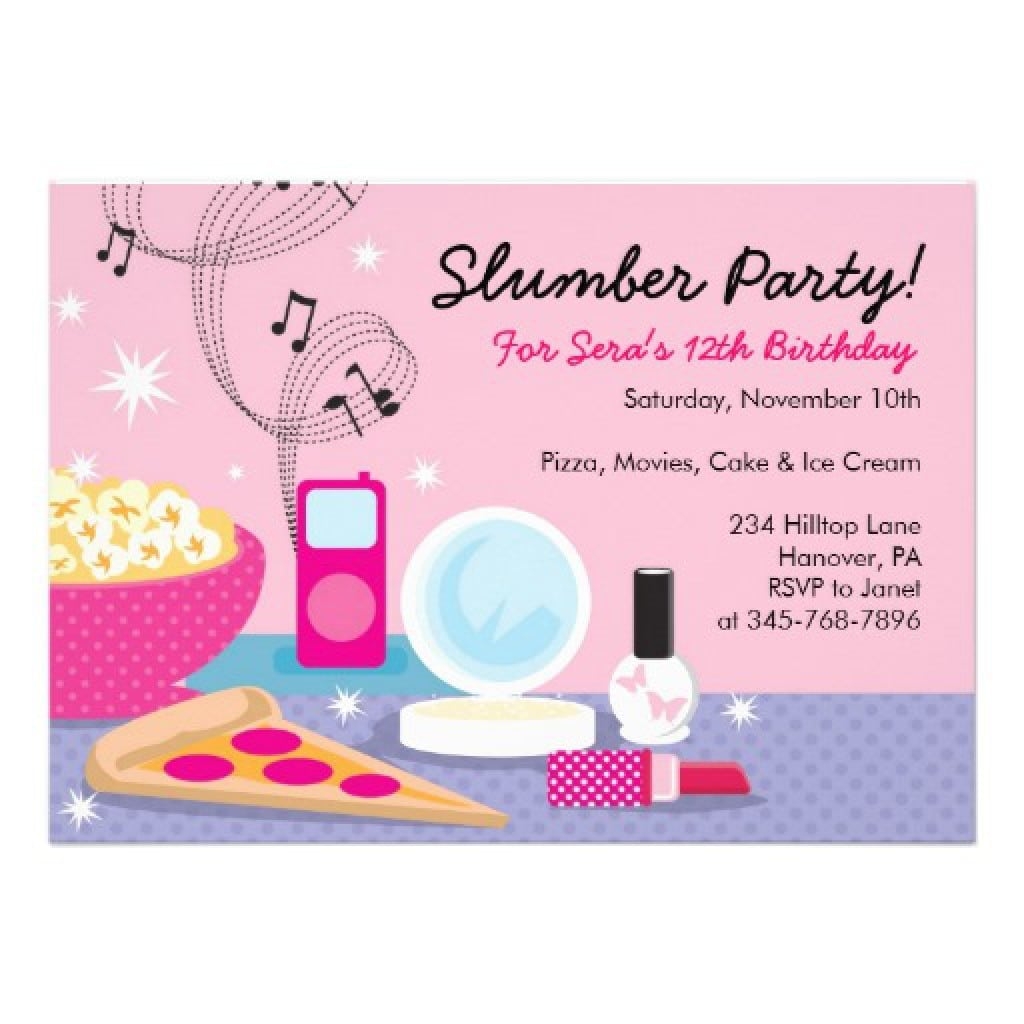 Free Slumber Party Invitation Template