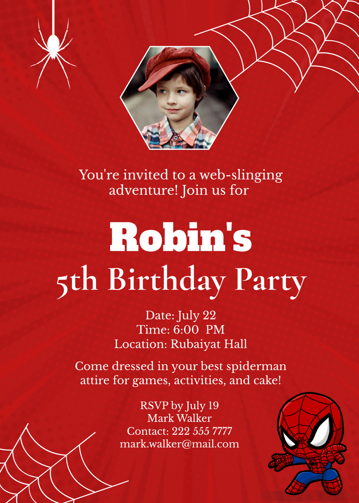 Free Spiderman Birthday Invitation Template To Edit Online