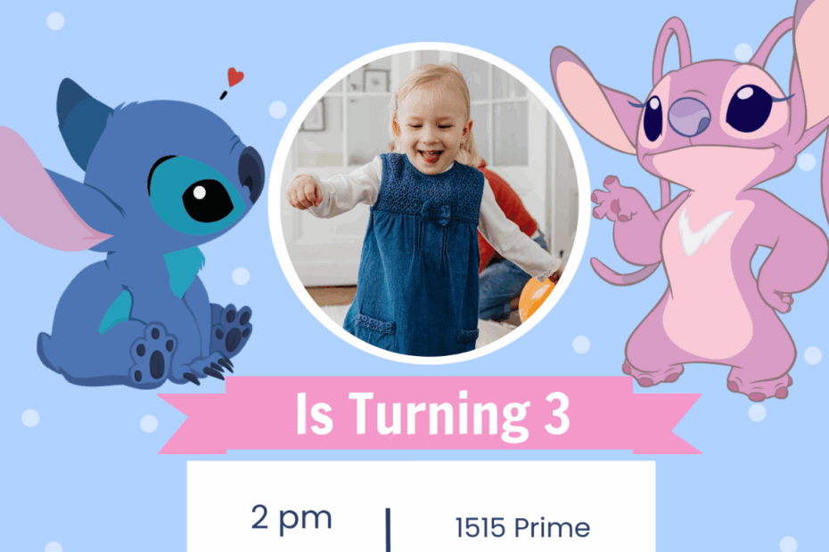 Free Stitch Birthday Invitation Template To Edit Online