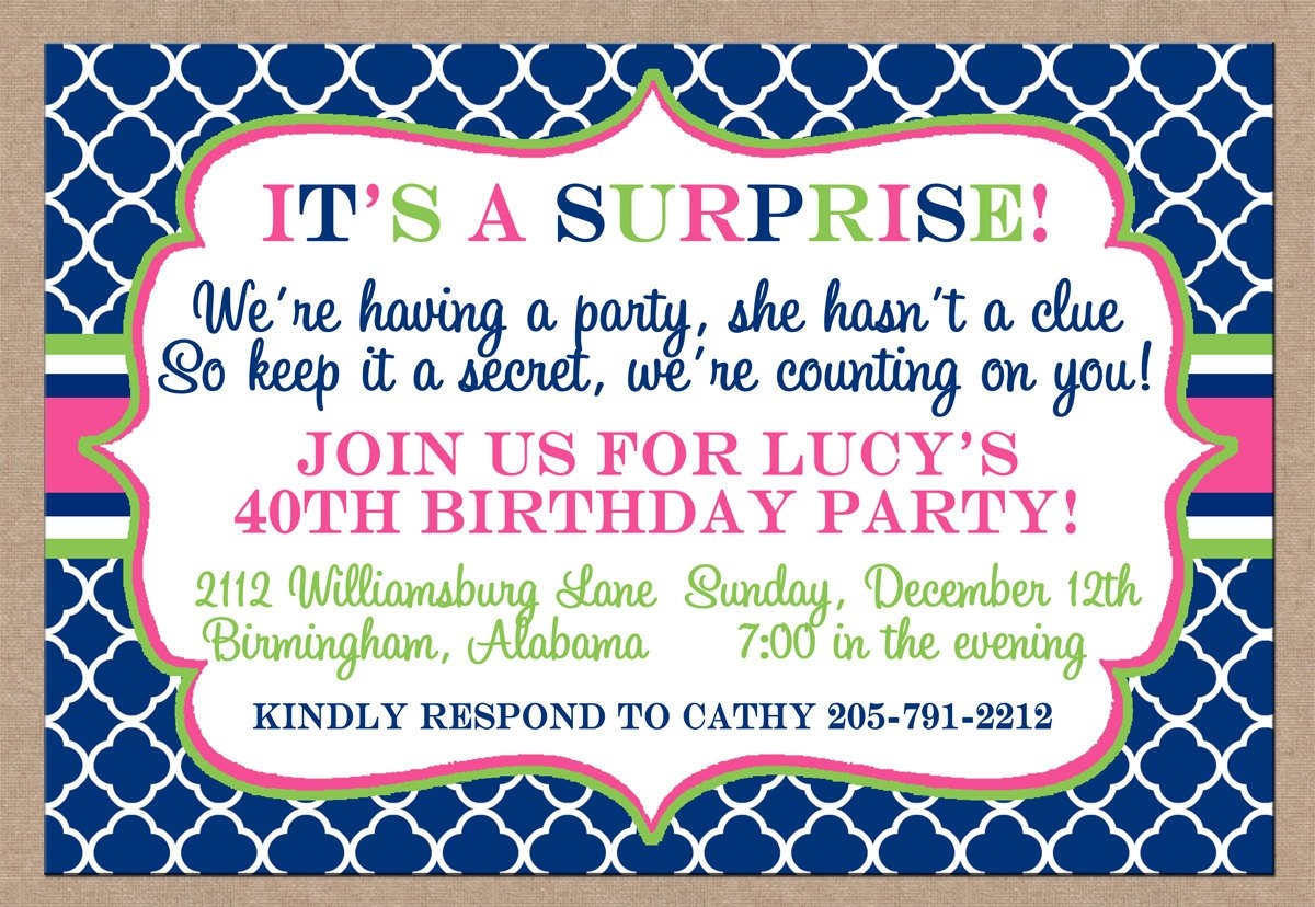 FREE Surprise Birthday Party Invitations Templates Download Hundreds 