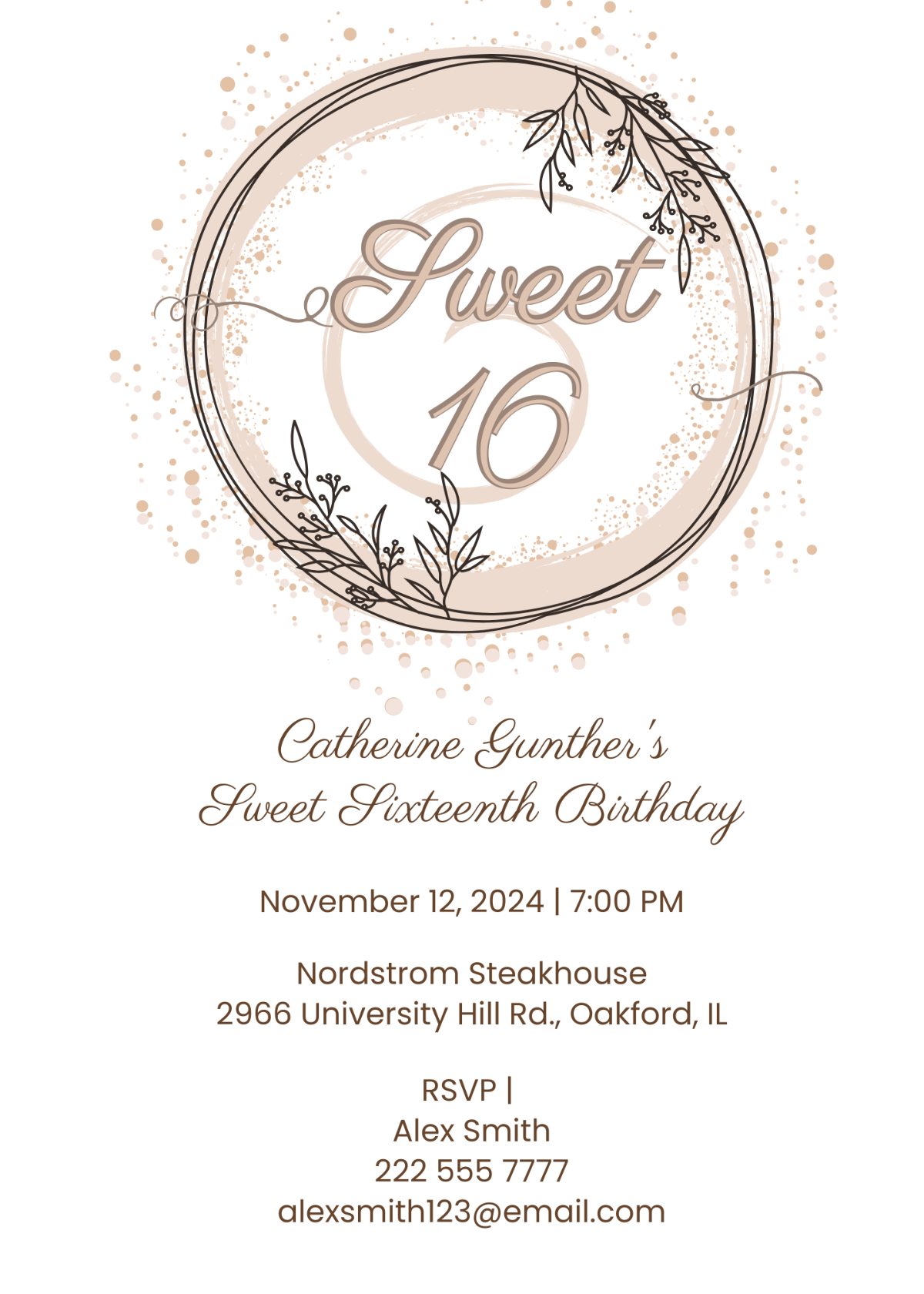 Free Sweet 16 Birthday Invitation Template To Edit Online