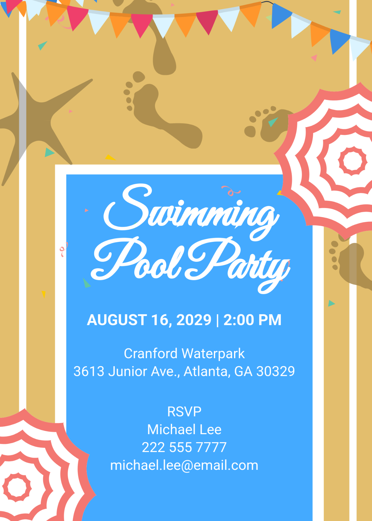 Free Swimming Pool Party Invitation Template To Edit Online