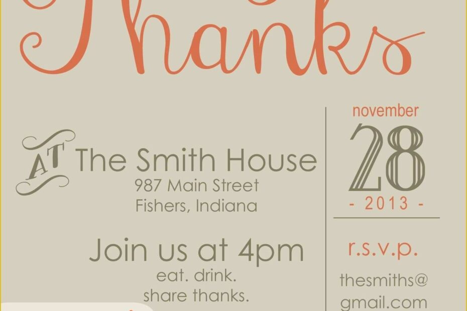 Free Thanksgiving Invitation Templates Of Thanksgiving Invitation Free