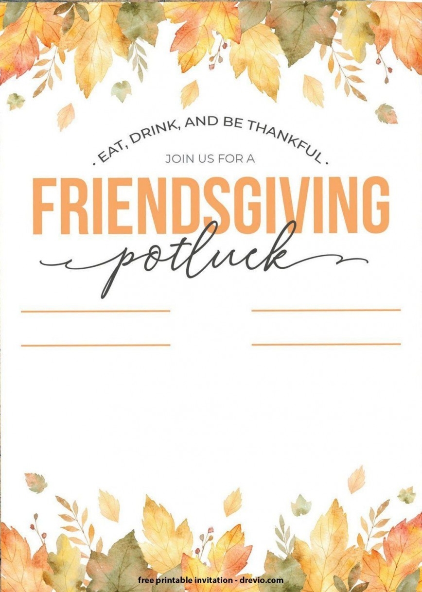Free Thanksgiving Invite Template