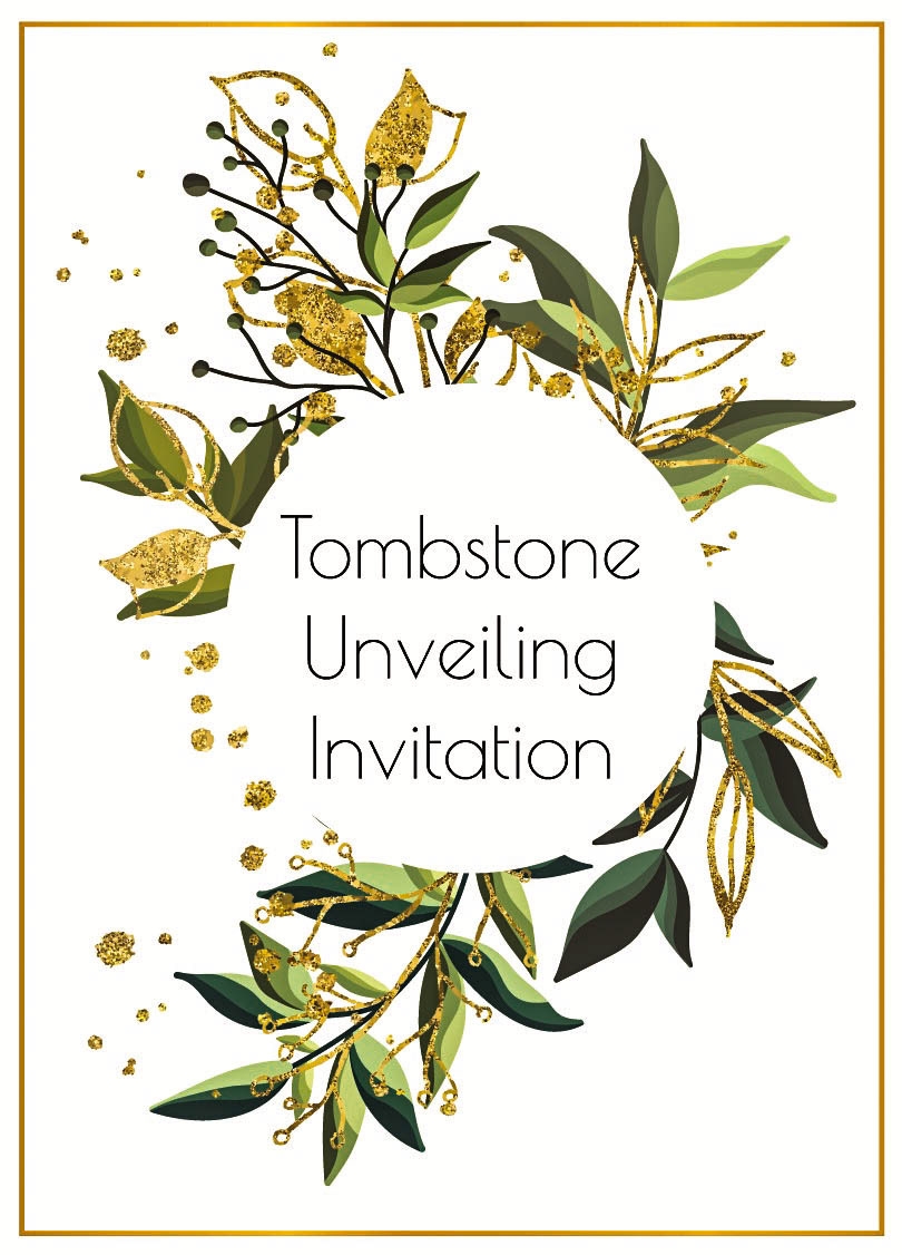 Free Tombstone Unveiling Invitation Cards Templates Invitation Cards 